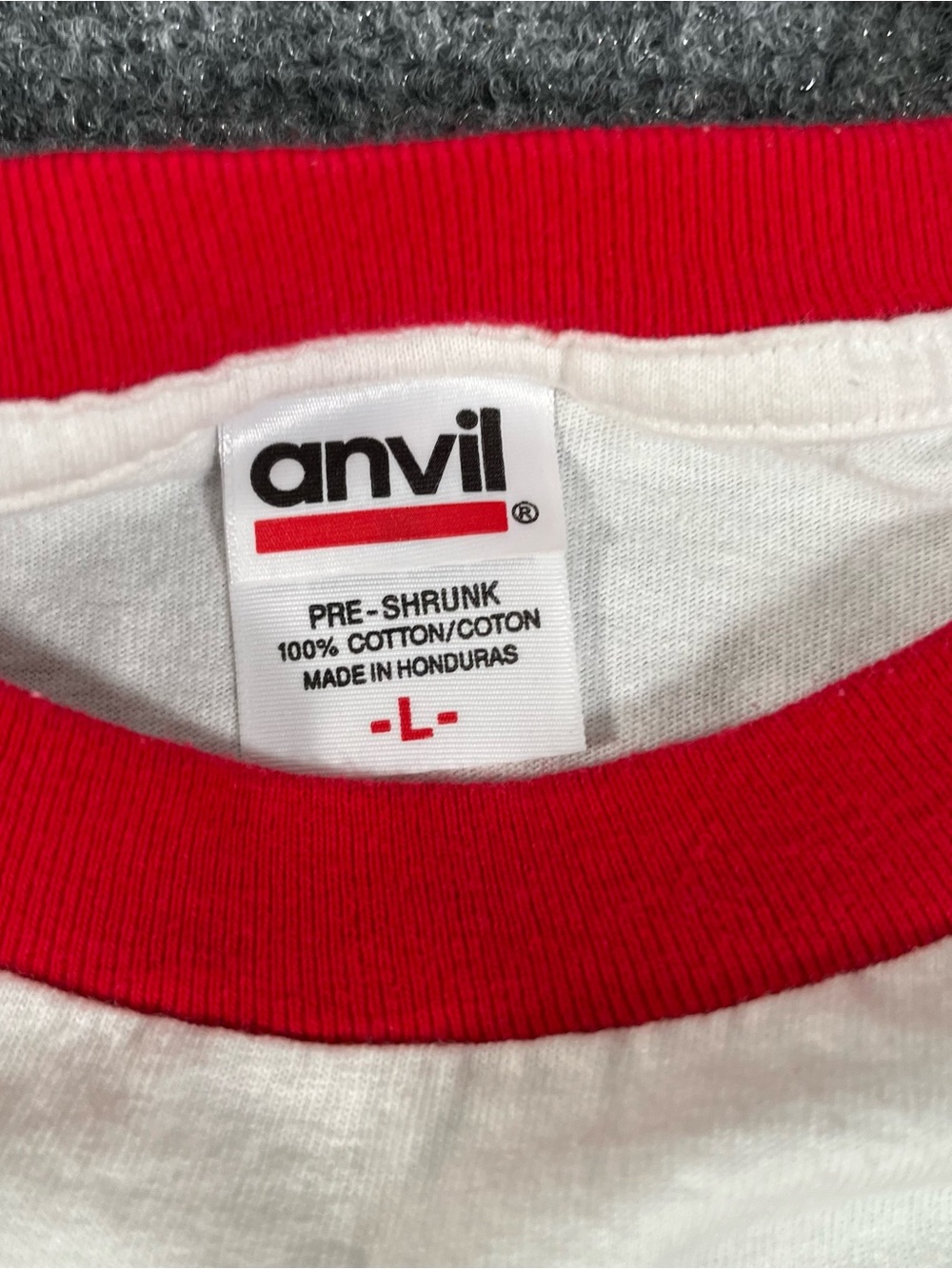 Vintage Superman Ringer Shirt Men’s Large 80s 90s Anvil Red Bar Tag Dc Comics - Picture 3 of 7